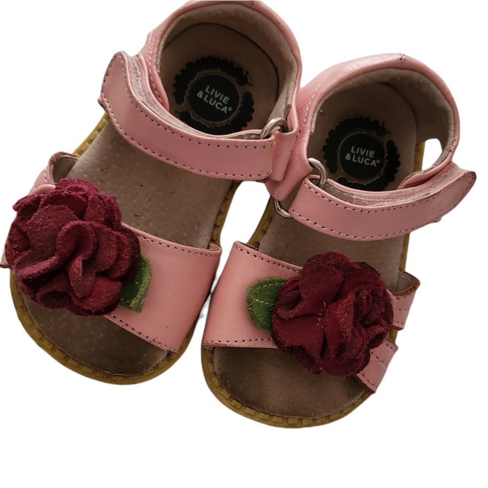 Livie & Luca Pink Rosette Sandals